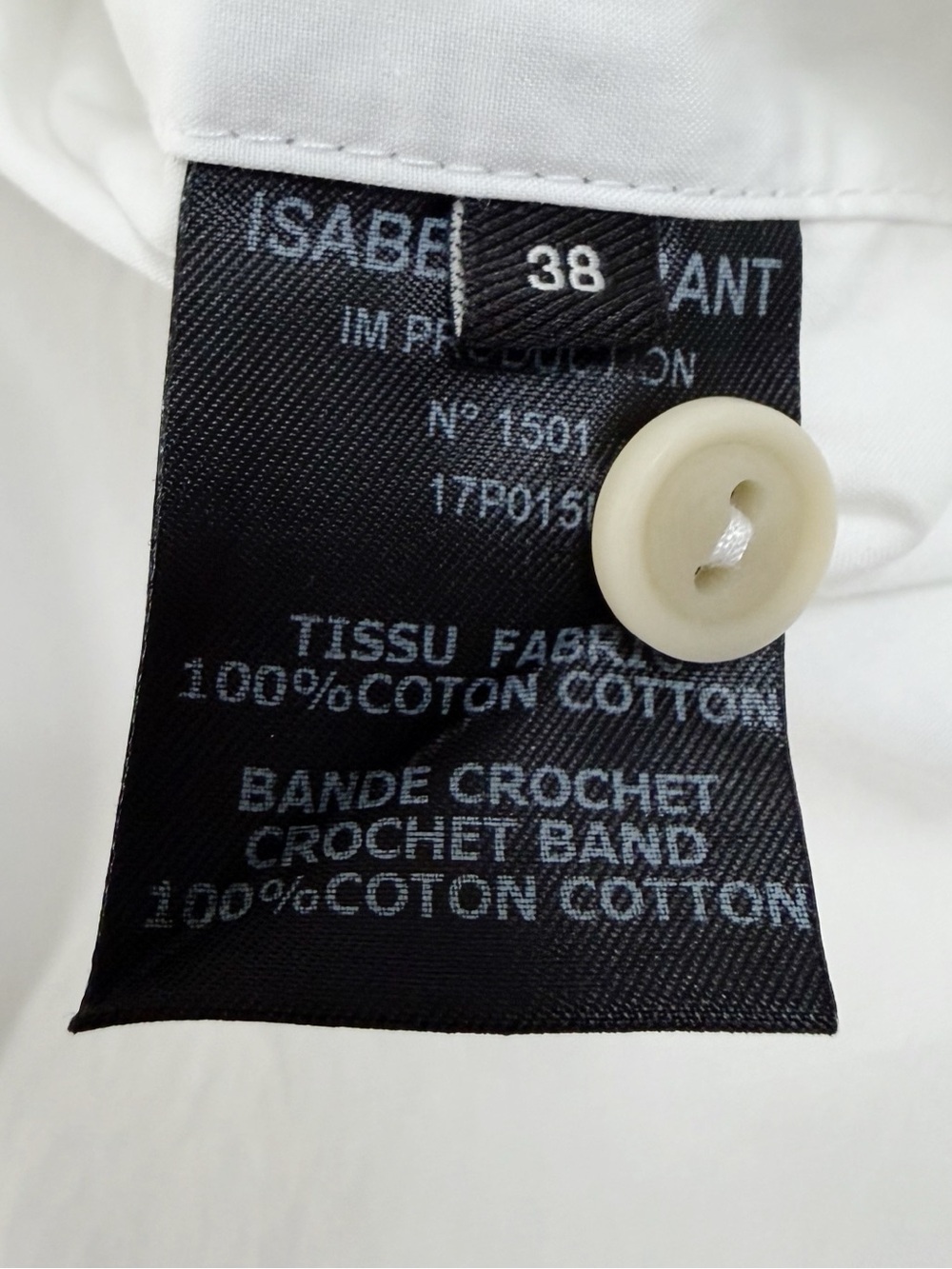 Isabel Marant | Popover White Long Sleeve Cotton Crochet Trim Shirt Dress - Picture 14 of 15